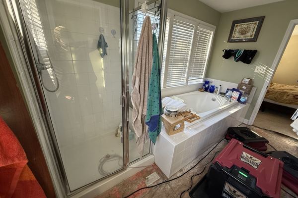 Bathroom water damage before photo, water damage services in Leesburg, VA