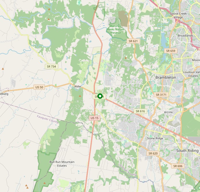 Map of Aldie, VA and the surrounding area