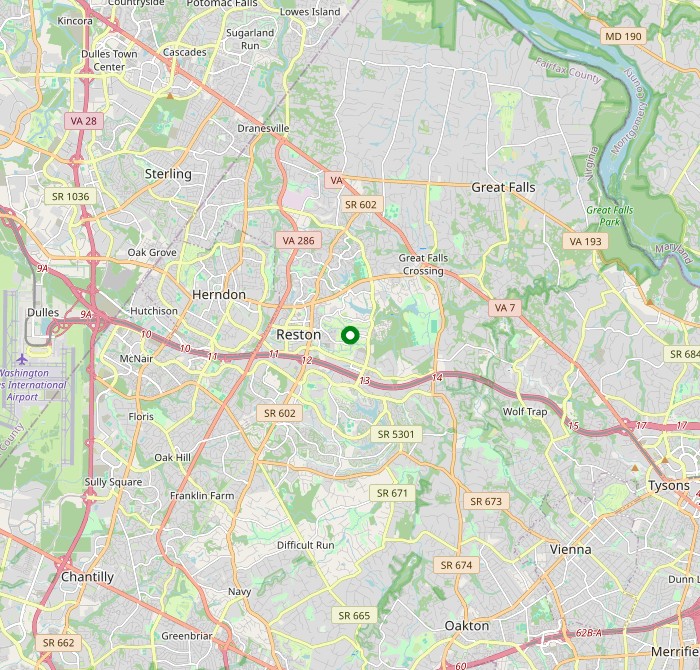 Map of Reston, VA and the surrounding area